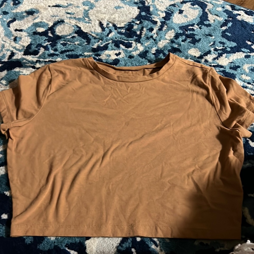 brown cropped short sleeve